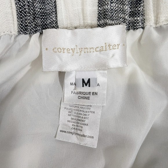 Corey Lynn Calter‎ Anthropologie Gingham Linen Blend Off Shoulder Dress M - Picture 4 of 5